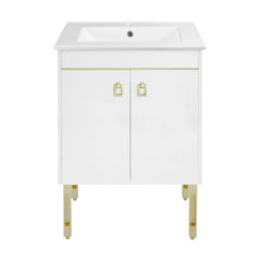 Swiss Madison Lumiere 24" Freestanding Bathroom Vanity in White with Sink Top - SM-BV710WG - The Home Selection