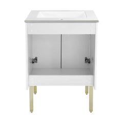 Swiss Madison Lumiere 24" Freestanding Bathroom Vanity in White with Sink Top - SM-BV710WG - The Home Selection