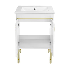 Swiss Madison Lumiere 24" Freestanding Bathroom Vanity in White with Sink Top - SM-BV710WG - The Home Selection