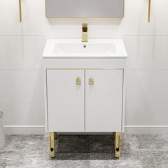 Swiss Madison Lumiere 24" Freestanding Bathroom Vanity in White with Sink Top - SM-BV710WG - The Home Selection