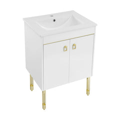 Swiss Madison Lumiere 24" Freestanding Bathroom Vanity in White with Sink Top - SM-BV710WG - The Home Selection