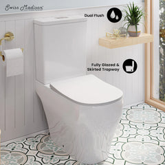 Swiss Madison Lune Two-Piece Elongated Toilet Dual-Flush 1.1/1.6 gpf - SM-2T140 - The Home Selection