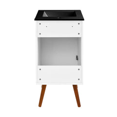 Swiss Madison Manoir 18 in. White Bathroom Vanity With Black Ceramic Sink Top - SM-BV650MB - The Home Selection