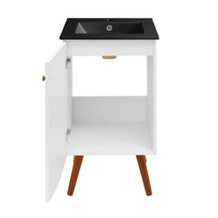 Swiss Madison Manoir 18 in. White Bathroom Vanity With Black Ceramic Sink Top - SM-BV650MB - The Home Selection
