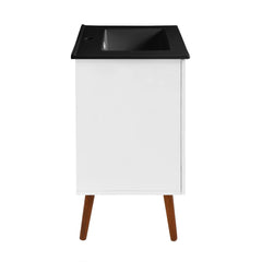 Swiss Madison Manoir 18 in. White Bathroom Vanity With Black Ceramic Sink Top - SM-BV650MB - The Home Selection