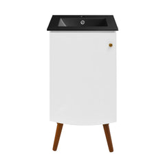 Swiss Madison Manoir 18 in. White Bathroom Vanity With Black Ceramic Sink Top - SM-BV650MB - The Home Selection