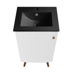 Swiss Madison Manoir 18 in. White Bathroom Vanity With Black Ceramic Sink Top - SM-BV650MB - The Home Selection