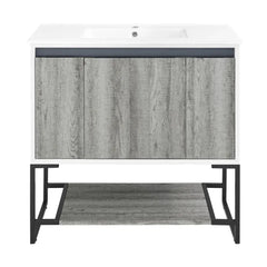 Swiss Madison Marseille 36" Bathroom Vanity in Oak - SM-BV143 - The Home Selection