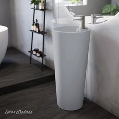 Swiss Madison Monaco Circular Basin Pedestal Sink - SM-PS307 - The Home Selection