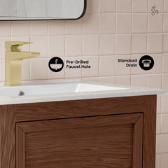 Swiss Madison Nadar 24" Freestanding Bathroom Vanity in Brown Oak with Sink Top - SM-BV371WN - The Home Selection