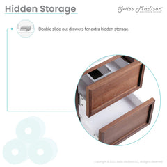 Swiss Madison Nadar 24 in. Brown Walnut Bathroom Vanity With Black Ceramic Sink Top - SM-BV371WNMB - The Home Selection