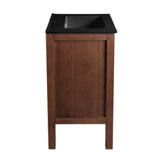 Swiss Madison Nadar 24 in. Brown Walnut Bathroom Vanity With Black Ceramic Sink Top - SM-BV371WNMB - The Home Selection