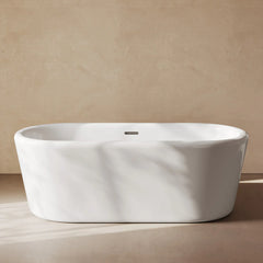 Swiss Madison Nanterre 68" Soaking Freestanding Bathtub in Glossy White, Drain Included - SM-FB9401GW - The Home Selection