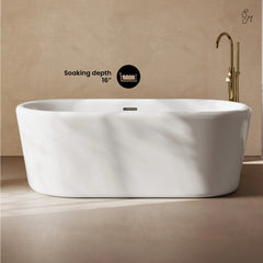 Swiss Madison Nanterre 68" Soaking Freestanding Bathtub in Glossy White, Drain Included - SM-FB9401GW - The Home Selection