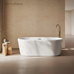 Swiss Madison Nanterre 68" Soaking Freestanding Bathtub in Glossy White, Drain Included - SM-FB9401GW - The Home Selection