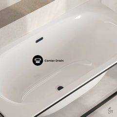 Swiss Madison Pierre 60" Soaking Freestanding Bathtub in Glossy White, Black Frame Included - SM-FB2701MB - The Home Selection