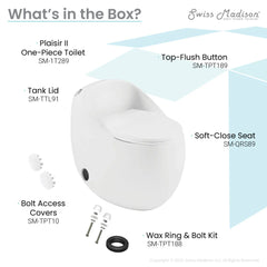 Swiss Madison Plaisir II One-Piece Round Toilet Top Flush 1.28 GPF - SM-1T289 - The Home Selection