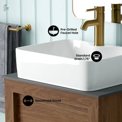 Swiss Madison Rennes 24" Reclaimed Wood Vanity in Natural Teak- Cabinet - SM-BV369TK-C - The Home Selection
