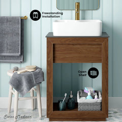 Swiss Madison Rennes 24" Reclaimed Wood Vanity in Natural Teak- Cabinet - SM-BV369TK-C - The Home Selection