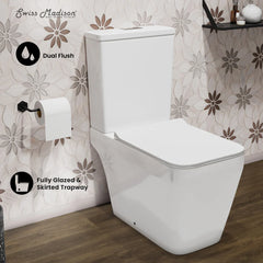 Swiss Madison Rivoli Two-Piece Square Toilet Dual-Flush 1.1/1.6 gpf - SM-2T143 - The Home Selection