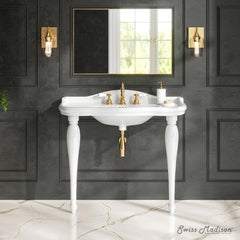 Swiss Madison Santorini 40" Rectangle 3-Hole Widespread Console Sink - SM-CS6101GW-3W - The Home Selection