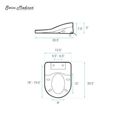 Swiss Madison St. Tropez One-Piece Elongated Toilet Vortex Dual-Flush 1.1/1.6 gpf with Smart Seat Bidet - SM-1T0814GW - The Home Selection