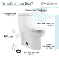 Swiss Madison Sublime One Piece Elongated Toilet Dual Flush, Rose Gold Hardware 1.1/1.6 gpf - SM-1T205HBG - The Home Selection