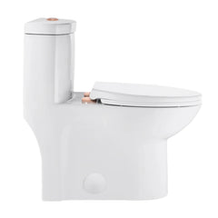 Swiss Madison Sublime One Piece Elongated Toilet Dual Flush, Rose Gold Hardware 1.1/1.6 gpf - SM-1T205HBG - The Home Selection