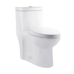 Swiss Madison Sublime One Piece Elongated Toilet Dual Flush, Rose Gold Hardware 1.1/1.6 gpf - SM-1T205HBG - The Home Selection