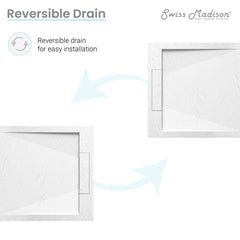 Swiss Madison Terre C Series 36" x 36" Reversible Drain Shower Base - SM-SB552 - The Home Selection