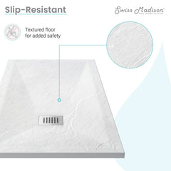 Swiss Madison Terre P Series 60" x 36" Reversible Drain Shower Base - SM-SB553 - The Home Selection