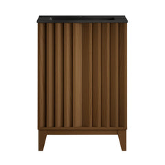 Swiss Madison Troyes 24" Freestanding Bathroom Vanity in Brown Oak with Black Sink Top - SM-BV3401BO-MB - The Home Selection