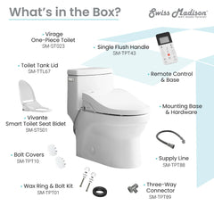 Swiss Madison Virage One-Piece Toilet with Vivante Smart Seat Left Side Flush Handle 1.28 gpf SM-ST023 - The Home Selection