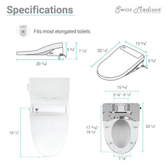 Swiss Madison Virage One-Piece Toilet with Vivante Smart Seat Left Side Flush Handle 1.28 gpf SM-ST023 - The Home Selection
