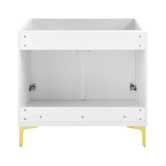 Swiss Madison Voltaire 36" Single, Bathroom Vanity in White with Gold Hardware - Cabinet Only - SM-BV320-C - The Home Selection