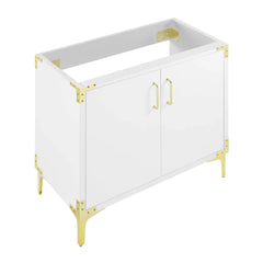 Swiss Madison Voltaire 36" Single, Bathroom Vanity in White with Gold Hardware - Cabinet Only - SM-BV320-C - The Home Selection