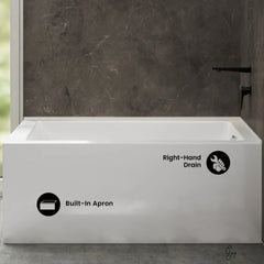 Swiss Madison Voltaire 72 x 36 Right Drain Soaking Alcove Corner Apron Bathtub in Glossy White - SM-AB0528GW - The Home Selection
