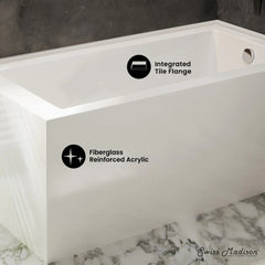 Swiss Madison Voltaire 72 x 36 Right Drain Soaking Alcove Corner Apron Bathtub in Glossy White - SM-AB0528GW - The Home Selection