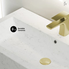 Swiss Madison Voltaire Wide Rectangle Wall Hung Sink in Static Marble - SM-WSM292W - The Home Selection