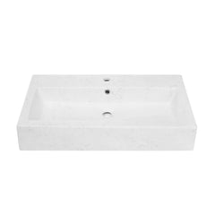 Swiss Madison Voltaire Wide Rectangle Wall Hung Sink in Static Marble - SM-WSM292W - The Home Selection