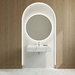 Swiss Madison Voltaire Wide Rectangle Wall Hung Sink in Static Marble - SM-WSM292W - The Home Selection