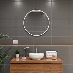 Alfi White 15  Round Vessel Bowl Above Mount Ceramic Sink - ABC905