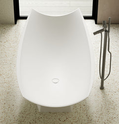 Alfi White Matte 71  Solid Surface Resin Free Standing Hammock Style Bathtub - AB9992