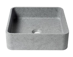 Alfi 16  Solid Concrete Chiseled Style Square Above Mount Vessel Sink - ABCO16S