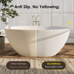 Altair Euston 55" x 30" Solid Surface Soaking Bathtub with Integrated Overflow - 53155-BAT