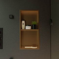 Alfi 12" x 24" Vertical Double Shelf Shower Niche - Brushed Gold PVD