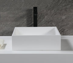 Alfi 14  Square White Matte Solid Surface Resin Sink - ABRS14S
