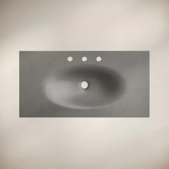 36" 3-Hole Widespread Concrete Vanity Sink Top in Matte Dark Gray - SM-VT6301DG-3 - The Home Selection