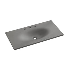 36" 3-Hole Widespread Concrete Vanity Sink Top in Matte Dark Gray - SM-VT6301DG-3 - The Home Selection