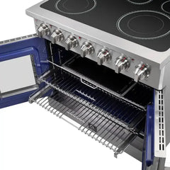 Forno Massimo 36-Inch Freestanding French Door Electric Range in Stainless Steel - FFSEL6955-36 - The Home Selection